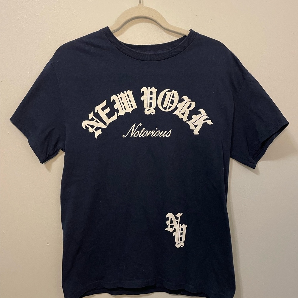 New York Notorious Navy Blue Graphic T-Shirt